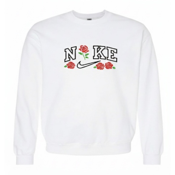 Nike Embroidered Sweater with Rose Design - Picture 1 of 1